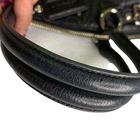 Coach Madison Black Leather Convertible Satchel with Shoulder Strap Medium Size - Picture 10 of 13